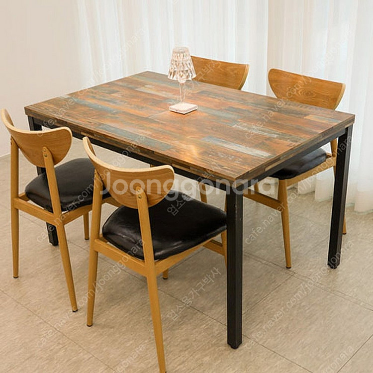 식당 카페 레스토랑 스터디카페 등 깔끔한 업소용 식탁 테이블 화이트자작집성엣지--0